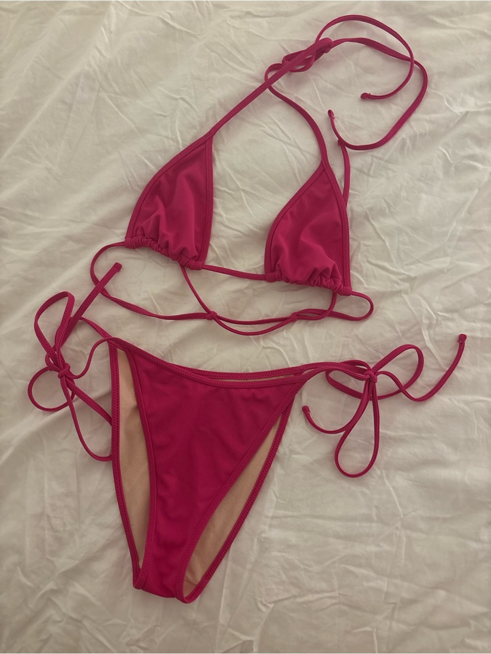 PacSun Hot Pink Triangle String Bikini